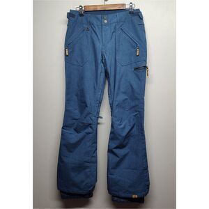 Roxy Snowboard Ski Pants Women Size S Blue Zippered Pockets Outdoor Winter